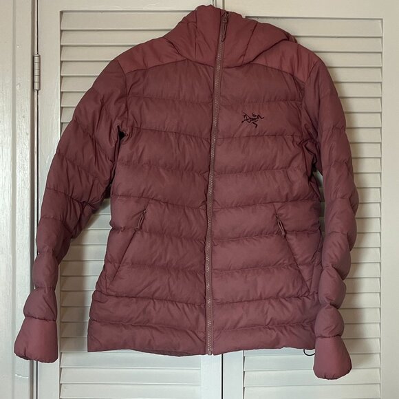 Arc'teryx women's Thorium AR Hoody down puffer jacket coat medium pink mauve - Picture 1 of 13
